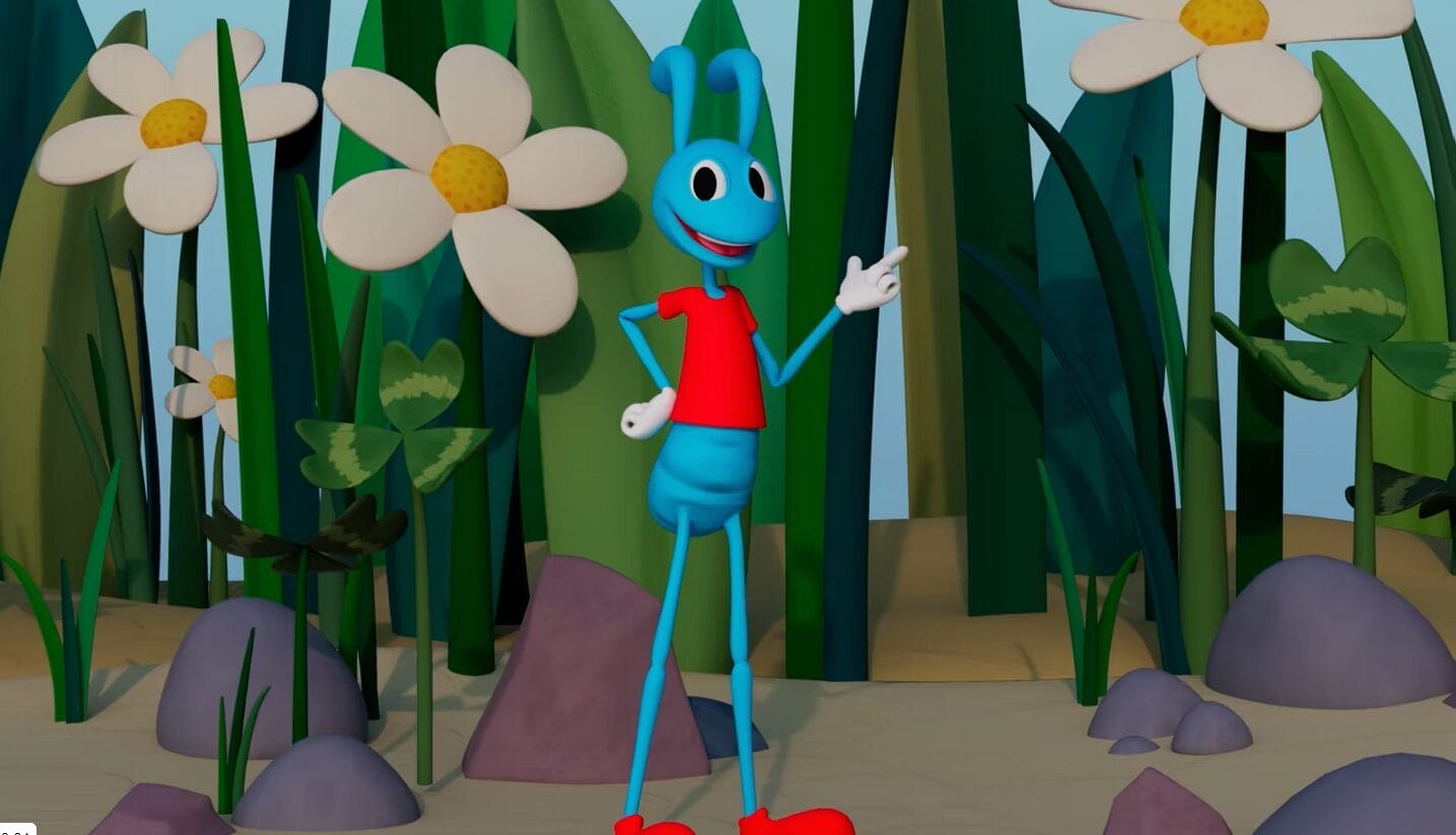 Resili-Ant in his garden, talking.