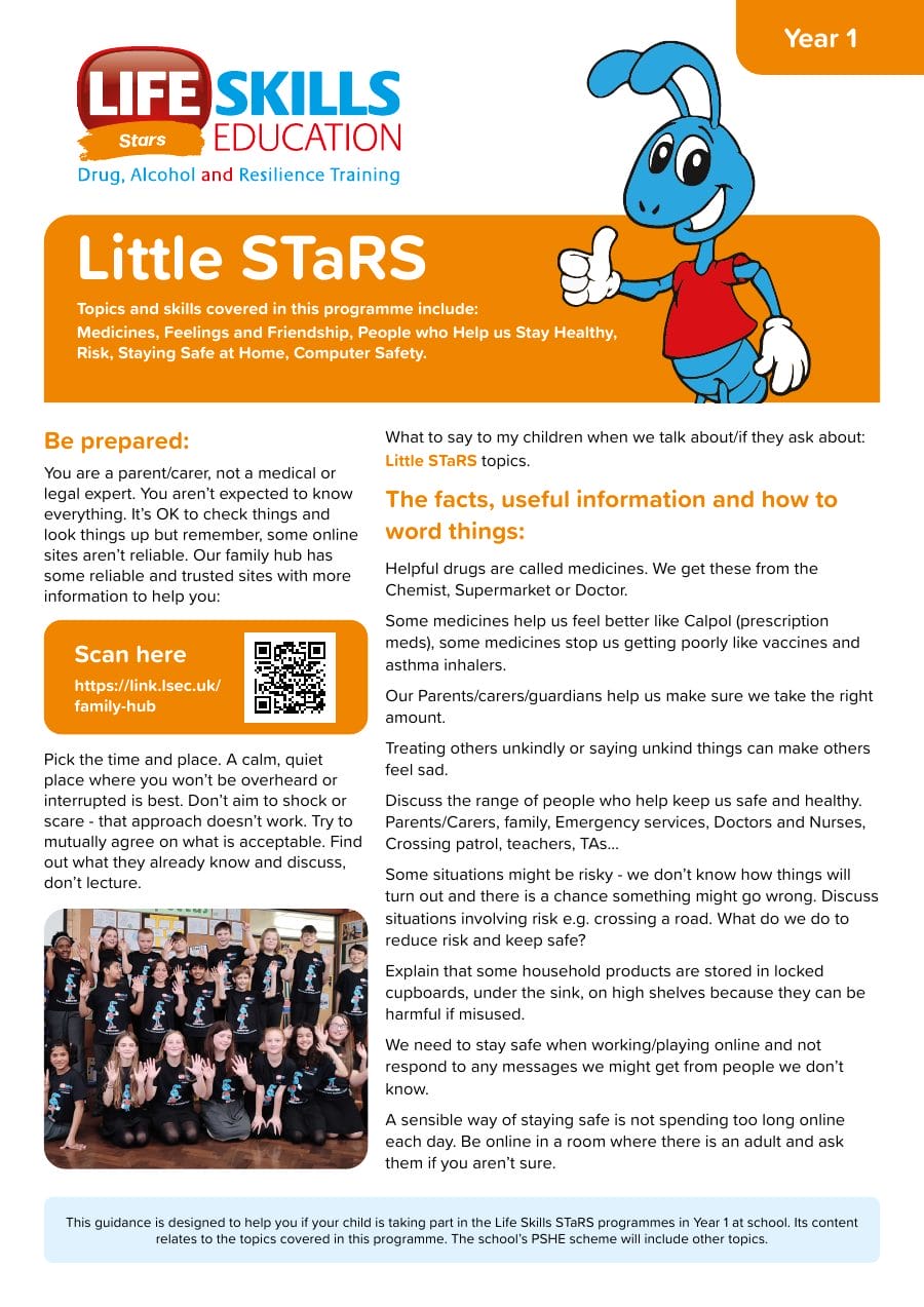 Preview of the Little STaRS Year 1 guidance sheet