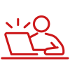Child sat at computer