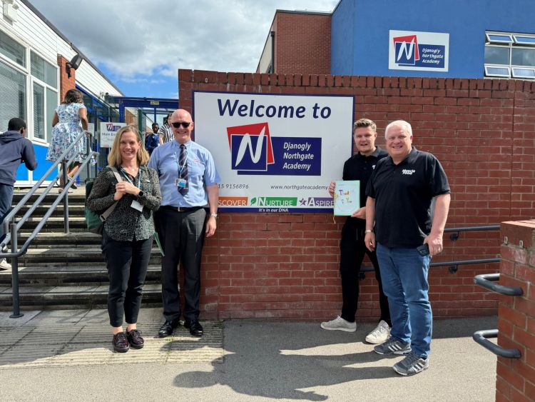 Muscle Food celebrating their sponsorship of Djanogly Northgate Academy with Life Skills CEO and Senior DAaRT Officer.  One of our most recent Charitable Corporate Partnerships