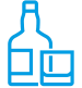 Bottle of alchol and a glass