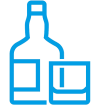 Bottle of alchol and a glass